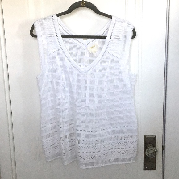 Anthropologie White Sleeveless White Blouse, Size 10 - Picture 1 of 4